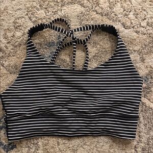 lululemon athletica Black and White Striped Sports Bra